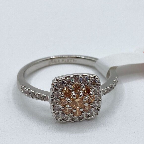 Bomb Party Ring RBP3971 Vision Of Happiness Smokey Topaz CZ Sz 10 Rhodium Plated - Picture 3 of 6